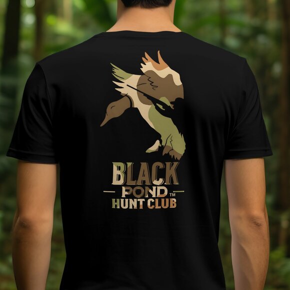 Black Pond Duck Hunt Club T-shirt Black Unisex - Picture 1 of 2